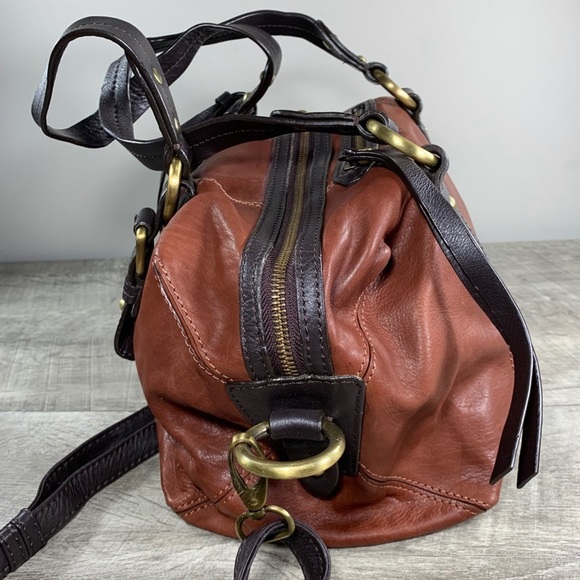 Lucky Brand Buttery Soft Brown Leather Shoulder Bag Satchel Hobo Boho Purse - Picture 4 of 8